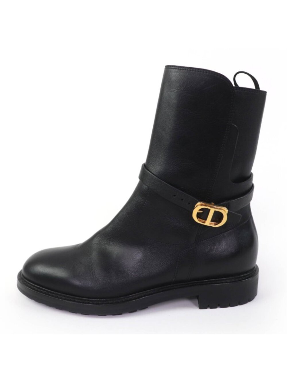 Dior Empreinte Leather Short Boots Black Gold - Picture 4 of 11